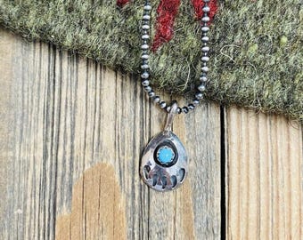 Handcrafted Turquoise & Sterling Silver Bear Paw Pendant