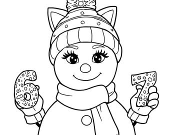 67 Miss Snowman Coloring Page