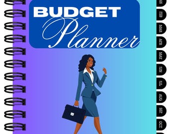 12-Month Undated Digital Budget Planner (Blue)