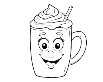 Mrs. Hot Cocoa Coloring Page v3