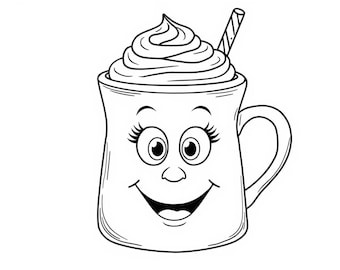 Mrs. Hot Cocoa Coloring Page v2
