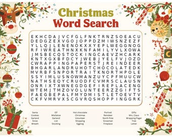 Christmas Word Search Activity Sheet