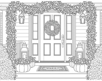 Fall Decorations Coloring Page
