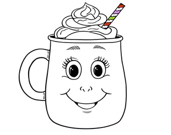 Mrs. Hot Cocoa Coloring Page v1