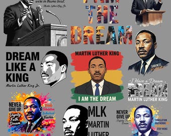 Martin Luther King PNG Bundle, Civil Rights Leader Png, MLK Day T Shirt Png, Black History Month Png, Justice Unity Freedom,Digital Download