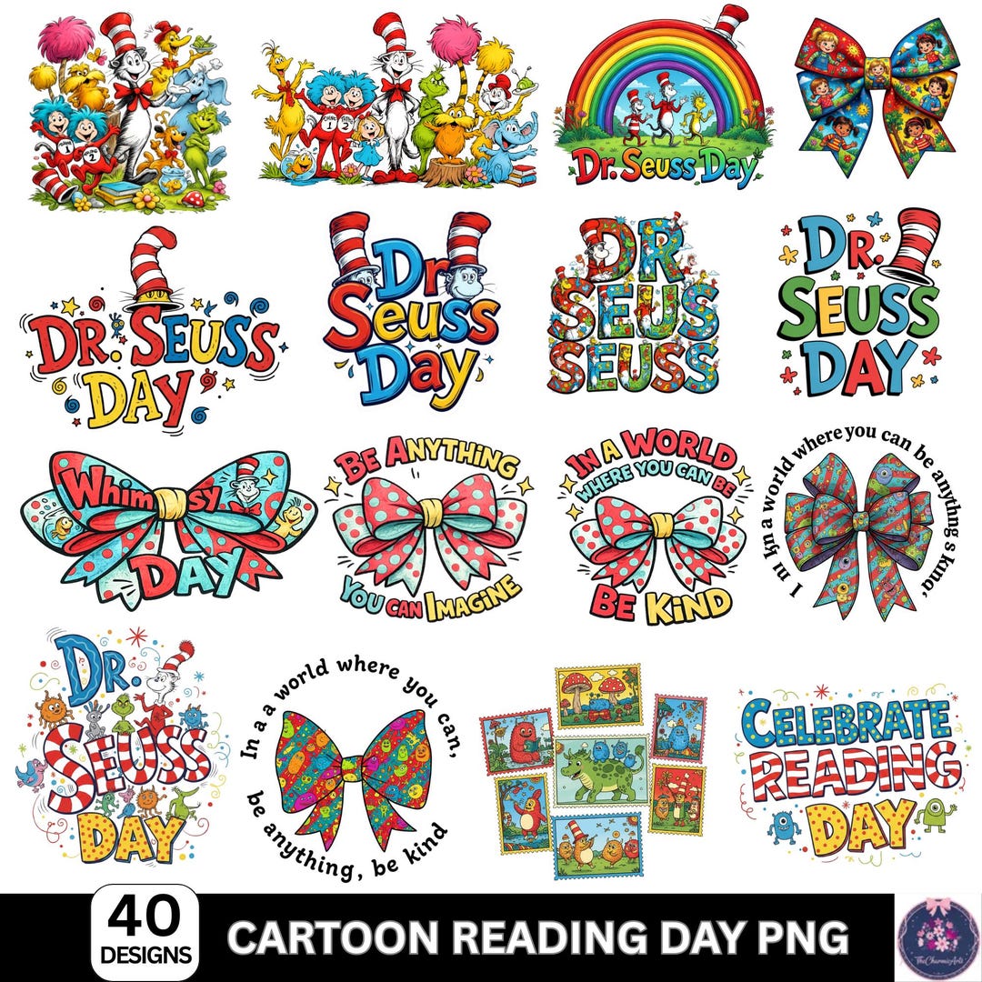 Read Across America PNG Bundle, Oh the Places You Will Go PNG, Dr Seuss ...
