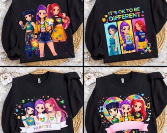 Trendy Autism Awareness K-Pop PNG Bundle, It’s Ok To Be Different Png, Neurodiversity Support Png, World Autism Day Png, April Autism Month