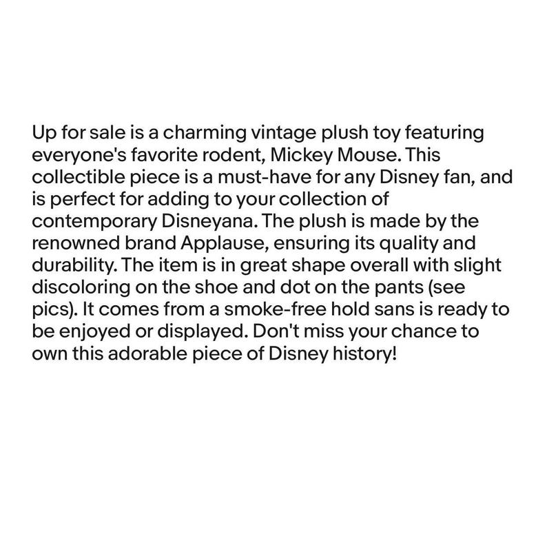 vintage applause mickey mouse plush image 9