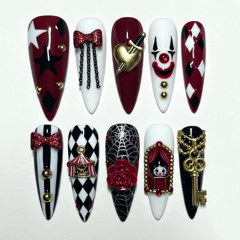 Gothic Circus Nails - Etsy