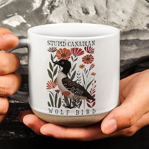 Dum kanadensisk vargfågel keramikmugg