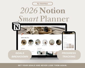 2026 Notion Goal Planner | Digital Template for Yearly Goals, Habit Tracking & Monthly Planning