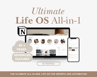 Notion Life OS Template | All-in-One Second Brain Dashboard