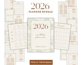 Floral Digital Planner Printable Calendar Monthly Template Customizable Design Weekly Organizer Productivity System Selfcare Planning Goal