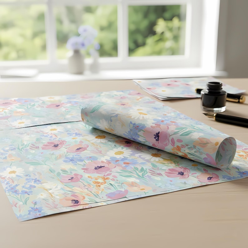 Seamless Wild Flowers Watercolor Pattern for Textile Print image 3