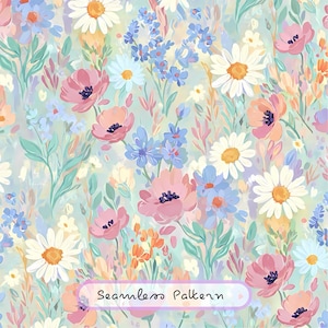 Motif aquarelle de fleurs sauvages sans couture pour impression textile