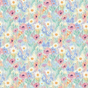 Seamless Wild Flowers Watercolor Pattern for Textile Print image 2