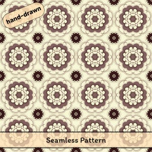 Naadloos vintage bloemmotief tegelpatroon beige bruin elegant herhalen digitaal papier textielprint