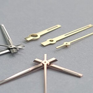 Classic Baton Watch Hands Set for NH35 NH36 Movement | Polished Finish | Green Lume | Silver, Gold, Rose Gold | Professional Mod Parts image 2