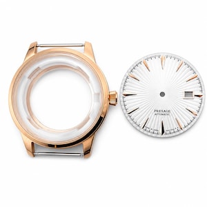 Juego de esfera y caja de reloj de 35 mm con logotipo personalizado para movimiento NH35 NH38, caja de reloj de vestir con cristal burbuja, piezas de reloj mecánico