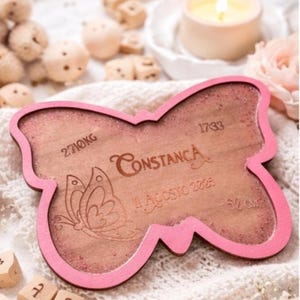 Placa de Nascimento Personalizada em Madeira com Resina | Dados de Nascimento | Decoração Quarto Infantil | Presente Recém-Nascido