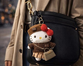 Plush Kitty Keychain – Plushie Animal Bag Charm, Kawaii Backpack Pendant