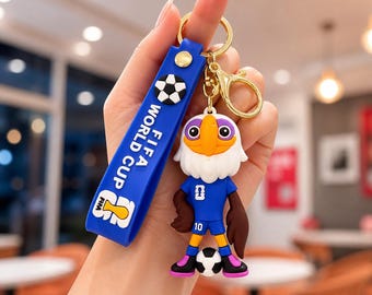 2026 World Cup Soccer Mascot Keychain – Football Fan Bag Charm