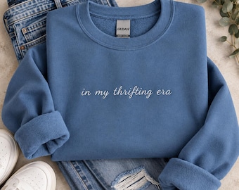 In My Thrifting Era Embroidered Sweatshirt | Thrifting Crewneck