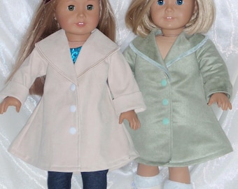 18 Inch Boy or Girl Doll Assorted Suede Swing Coat, 18" Doll Clothes, Boy Doll Clothes, AG Doll Clothes, Doll Trench Coat