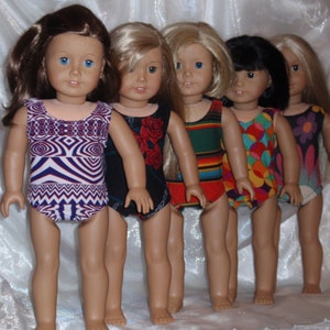18&quot; Doll Assorted Cotton Spandex Bathing Suit or Gymnastic Suit, 18&quot; Doll Clothes, AG Doll Clothes, Girl Doll Clothes