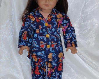 Pijamas con estampados surtidos para muñecas de 18 pulgadas, ropa para muñecas de 18 pulgadas, ropa para muñecas AG, ropa para muñecas de niña, ropa para muñecas de niño