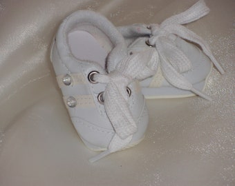 18 inch pop witte mini Skentz slip-on tennisschoenen, 18 inch poppenkleertjes, AG-poppenkleertjes, meisje, poppenkleertjes