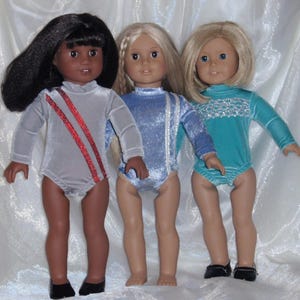 18&quot; Doll Assorted Stretch Velvet Gymnastic Suit, 18&quot; Doll Clothes, AG Doll Clothes, Girl Doll Clothes