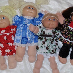 Vestido Cabbage Patch con estampado navideño variado, ropa para muñecas de 40 a 45 cm, ropa para muñecas Cabbage Patch, vestido Baby Alive
