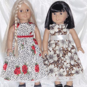 18 Inch Doll Animal Print Silky Dress, 18&quot; Doll Clothes, AG Doll Clothes, Girl Doll Clothes, Christmas Dress, Doll Dress