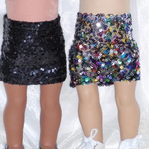 18 Inch Doll Assorted Sequin A-line Skirt, 18&quot; Doll Clothes, AG Doll Clothes, Girl Doll Clothes, Birthday Present for Girl