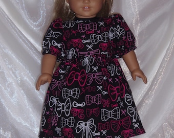 Muñeca de 18 pulgadas negro y rosa Minnie Mouse estampado vestido de algodón, ropa de muñeca AG, ropa de muñeca de 18", ropa de muñeca de niña