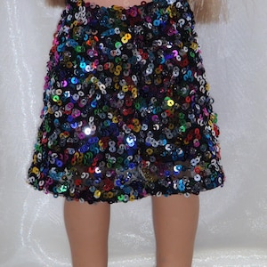 18 Inch Doll Assorted Sequin A-line Skirt, 18&quot; Doll Clothes, AG Doll Clothes, Girl Doll Clothes, Birthday Present for Girl