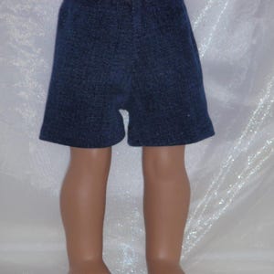 18 Inch Doll Blue Jean Elastic Waist Doll Shorts, 18&quot; Doll Clothes, AG Doll Clothes, Boy Doll Clothes, Girl Clothes