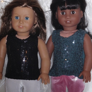 18 Inch Doll Assorted Knit Sequin Tank Top, 18&quot; Doll Clothes, Girl Doll Clothes, AG Doll Clothes, Summer Doll Clothes