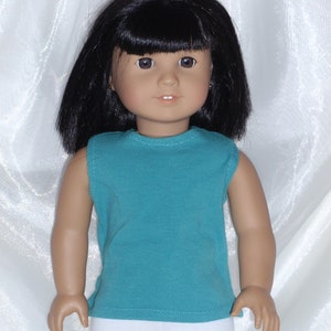 18 Inch Doll Assorted Colors Cotton Jersey Tank Top, 18 Doll Clothes, Girl Doll Clothes, AG Doll Clothes, Summer Doll Clothes teal