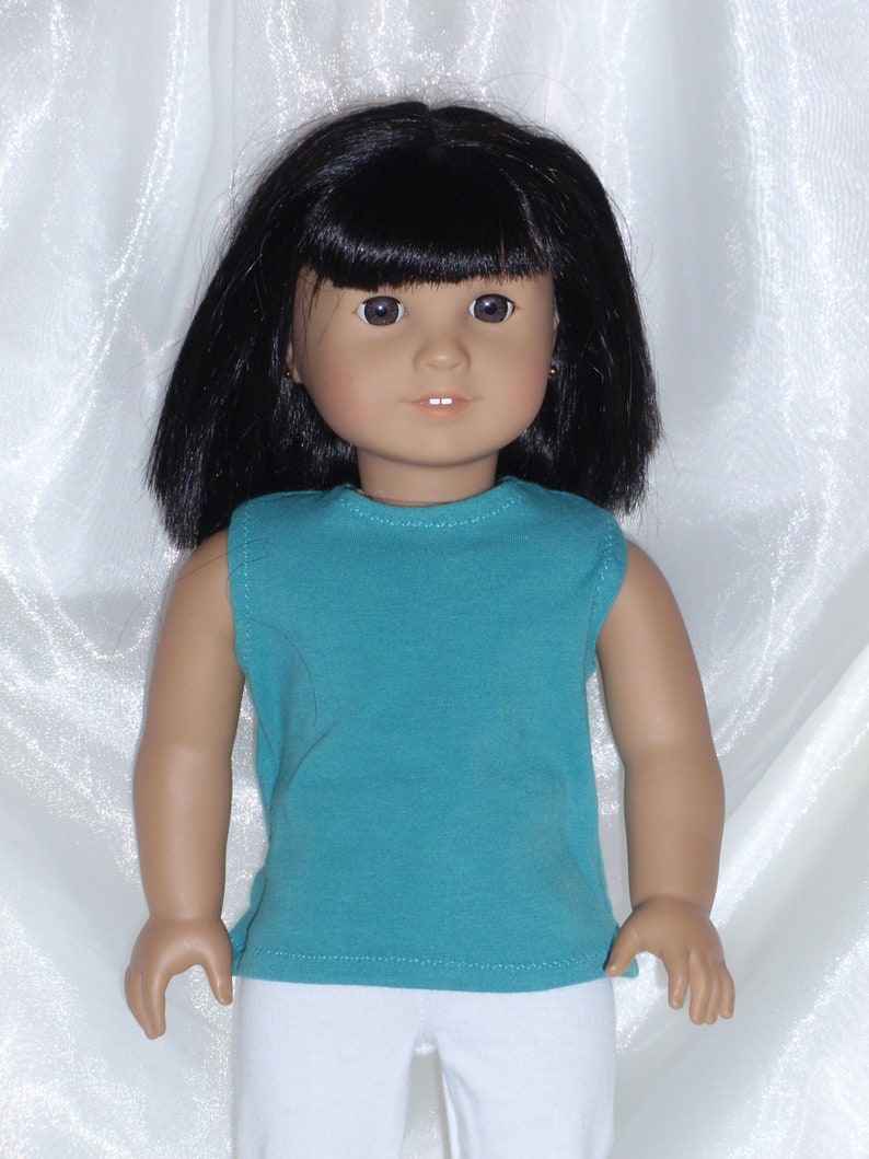 18 Inch Doll Assorted Colors Cotton Jersey Tank Top, 18 Doll Clothes, Girl Doll Clothes, AG Doll Clothes, Summer Doll Clothes teal