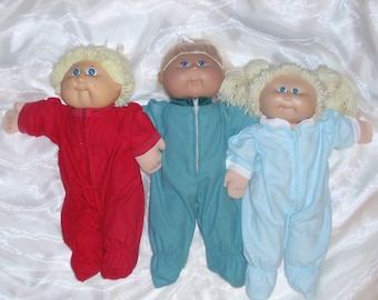 Cabbage Patch Assorted Colors Sleeper Pajamas, Baby Alive Pajamas, 16"-18- Doll Pajamas, Christmas Present,