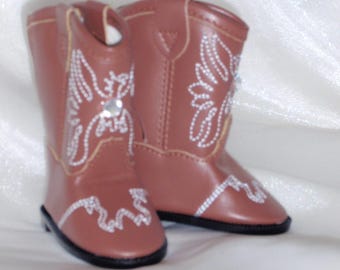 Botas vaqueras para muñecas de 45 cm, ropa para muñecas de 45 cm, zapatos para muñecas AG