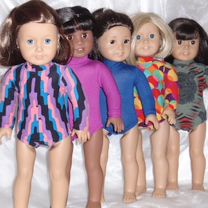 18&quot; Doll Assorted Cotton Spandex Gymnastic Suit, 18&quot; Doll Clothes, AG Doll Clothes, Girl Doll Clothes