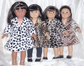 18 Inch Boy or Girl Doll Assorted Jungle Animal Print Swing Coat, 18" Doll Clothes, Boy Doll Clothes, AG Doll Clothes, Doll Trench Coat