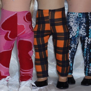 18 Inch Doll Assorted Cotton Spandex Leggings, 18&quot; Doll Clothes, AG Doll Clothes, Girl Doll Clothes