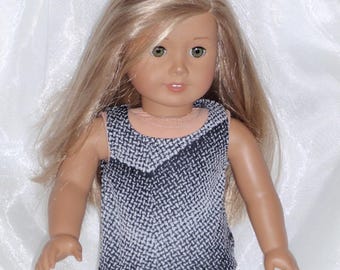 18 Inch Doll Black and White Designed Cotton Jersey Tank, 18" Doll Clothes, AG Doll Clothes, Girl Doll Cloths