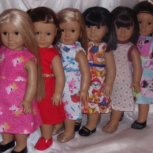 18 Inch Doll Print Sleeveless A-Line Dress, 18&quot; Doll Clothes, AG Doll Clothes, Girl Doll Clothes, A-line Doll Dress, 18 Inch Doll Dress