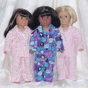 18 Inch Doll Assorted Print Pajamas, 18&quot; Doll Clothes, AG Doll Clothes, Girl Doll Clothes, Boy Doll Clothes