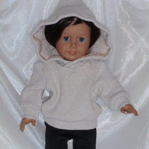 18 Inch Doll Dark Gold Lame' Sparkly Knit Long Sleeved Hoodie, 18" Doll Clothes, Girl Doll Clothes, Doll Clothes